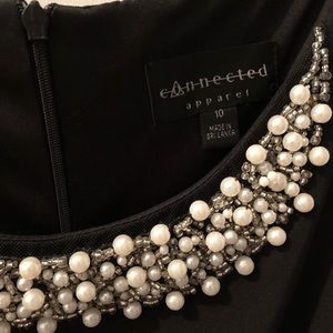 Formal LBD dress with pearl accented collar